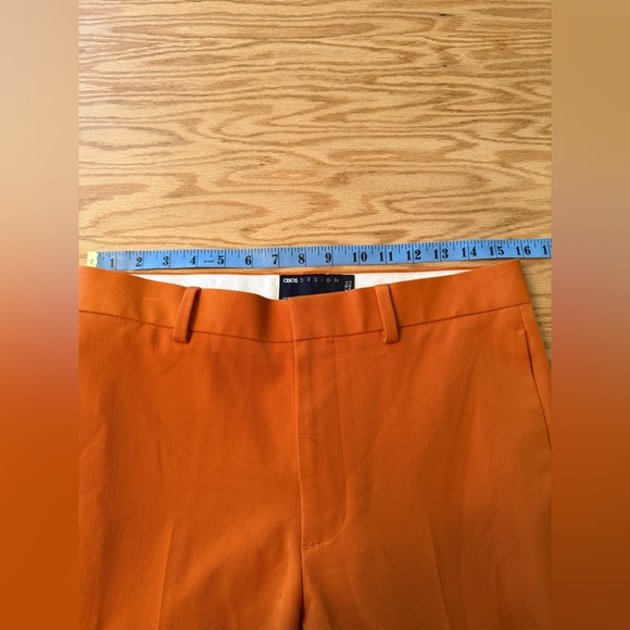 ASOS DESIGN Skinny Flared Smart Pants Orange W32 L32 - Picture 7 of 11